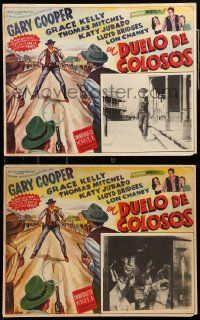 9z475 HIGH NOON 6 Mexican LCs R58 cowboy Gary Cooper, Fred Zinnemann western classic!