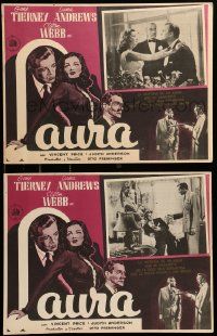 9z484 LAURA 3 Mexican LCs R50s Dana Andrews, sexy Gene Tierney, Vincent Price, Clifton Webb