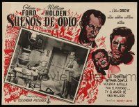 9z572 MAN FROM COLORADO Mexican LC '48 art & photo of Glenn Ford & William Holden + Ellen Drew!