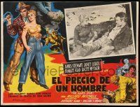 9z579 NAKED SPUR Mexican LC '53 c/u of Janet Leigh tending to James Stewart wounded knee!