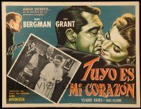 9z582 NOTORIOUS Mexican LC R50s Cary Grant, Ingrid Bergman, Louise Calhern, Alfred Hitchcock!