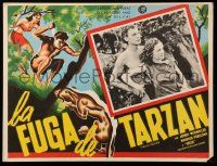 9z619 TARZAN ESCAPES Mexican LC R60s c/u of Johnny Weissmuller with Maureen O'Sullivan as Jane!