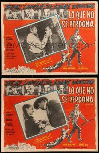 9z488 UNFORGIVEN 3 Mexican LCs '60 Audrey Hepburn & Burt Lancaster in inset AND border art!!