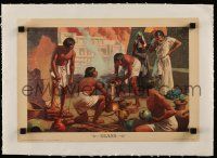 9z038 GLASS linen 11x16 special poster '44 art of Ancient Egyptians making glass, from Coca-Cola!