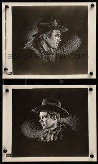 1a962 NIGHT PASSAGE 2 artwork 8x10 stills '57 incredible sketch art of Jimmy Stewart & Audie Murphy