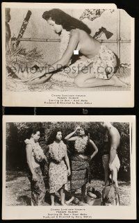 1a966 PAGAN ISLAND 2 8x10 stills '61 Barry Mahon directed, topless white Polynesian native girls!
