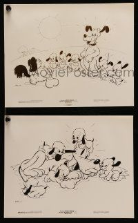 1a970 PLUTO'S QUINPUPLETS 2 8x10 stills '37 Walt Disney, wonderful art of Pluto and puppies!