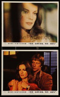 1a230 MY LOVER MY SON 2 color English FOH LCs '70 Romy Schneider seduces her son Dennis Waterman!