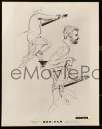 1a924 BEN-HUR 2 8x10 stills '60 art sketches of Charlton Heston, William Wyler Biblical classic!