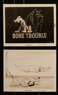 1a606 BONE TROUBLE 7 8x10 stills '40 Walt Disney, images of Pluto and huge bull dog, mirror images!