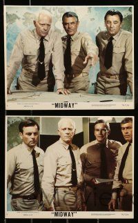 1a118 MIDWAY 7 8x10 mini LCs '76 Charlton Heston, Holbrook, Mifune, WWII naval battle images!