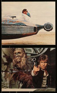 1a090 STAR WARS 8 color deluxe 8x10 stills '77 Luke, Leia, Han, Chewbacca, Obi-Wan, two w/misprint!