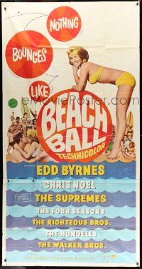 1b465 BEACH BALL 3sh '65 Edd Byrnes, The Supremes, sexy blonde Chris Noel in bikini!