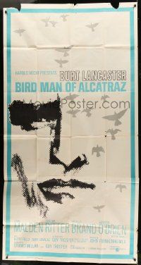 1b479 BIRDMAN OF ALCATRAZ 3sh '62 art of Burt Lancaster in John Frankenheimer's prison classic!