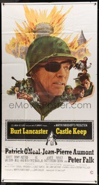 1b512 CASTLE KEEP int'l 3sh '69 art of World War II soldier Burt Lancaster wearing eyepatch!