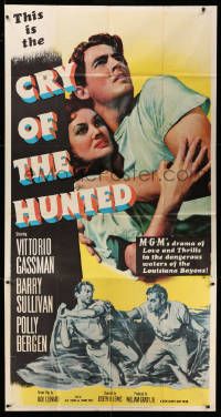1b534 CRY OF THE HUNTED 3sh '53 Polly Bergen, Barry Sullivan & Vittorio Gassman in Louisiana bayou!
