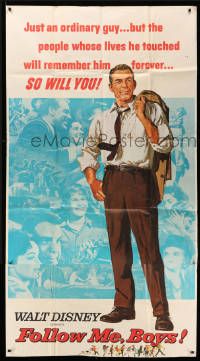 1b574 FOLLOW ME BOYS 3sh '66 Fred MacMurray leads Boy Scouts, Kurt Russell, Walt Disney!