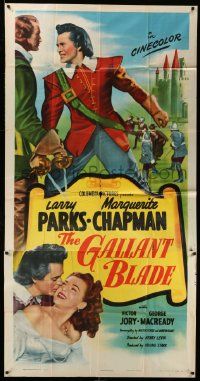 1b587 GALLANT BLADE 3sh '48 swordsman & lover Larry Parks & Marguerite Chapman in medieval France!
