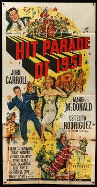 1b638 HIT PARADE OF 1951 3sh '50 John Carroll & Marie McDonald, great musical montage art!