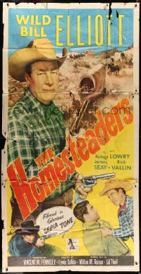 1b642 HOMESTEADERS 3sh '53 cowboy William Wild Bill Elliot, Robert Lowery, cool western montage!