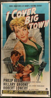 1b653 I COVER BIG TOWN 3sh '47 mystery from radio, art of sexy Hillary Brooke by newspapers!