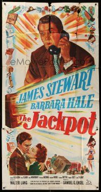 1b675 JACKPOT 3sh '50 James Stewart wins a radio show contest, but can't afford the prize!