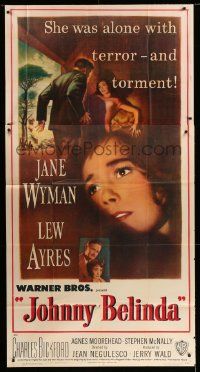 1b678 JOHNNY BELINDA 3sh '48 Jane Wyman was alone with terror and torment, Lew Ayres