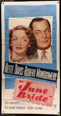 1b684 JUNE BRIDE 3sh '48 Bette Davis & Robert Montgomery in the happiest hit of their lives!