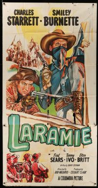 1b695 LARAMIE 3sh '49 full art of Charles Starrett as The Durango Kid & Smiley Burnette!