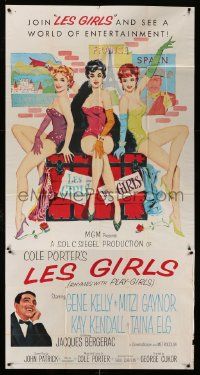 1b706 LES GIRLS 3sh '57 Fernie art of Gene Kelly + sexy Mitzi Gaynor, Kay Kendall & Taina Elg!