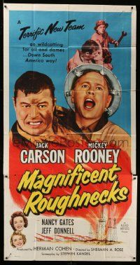 1b725 MAGNIFICENT ROUGHNECKS 3sh '56 Jack Carson, Mickey Rooney & Nancy Gates in oil fields!