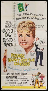 1b802 PLEASE DON'T EAT THE DAISIES 3sh '60 art of pretty smiling Doris Day, David Niven w/dog