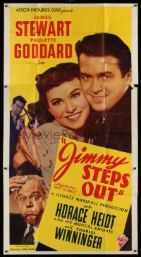 1b809 POT O' GOLD 3sh R46 romantic c/u of James Stewart & Paulette Goddard, Jimmy Steps Out!