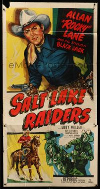 1b844 SALT LAKE RAIDERS 3sh '50 great art of cowboy Allan Rocky Lane & His Stallion Black Jack!