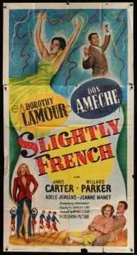 1b876 SLIGHTLY FRENCH 3sh '48 different image of pretty Dorothy Lamour & Don Ameche!