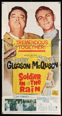 1b880 SOLDIER IN THE RAIN 3sh '64 misfit soldiers Steve McQueen & Jackie Gleason + Tuesday Weld!