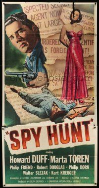 1b894 SPY HUNT 3sh '50 zoo owner Howard Duff gets mixed up with sexy spy Marta Toren!