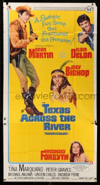 1b917 TEXAS ACROSS THE RIVER 3sh '66 cowboy Dean Martin, Alain Delon & Indian Joey Bishop!