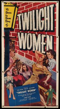 1b951 TWILIGHT WOMEN 3sh '53 great image of sleazy bad girls watching others catfighting, rare!