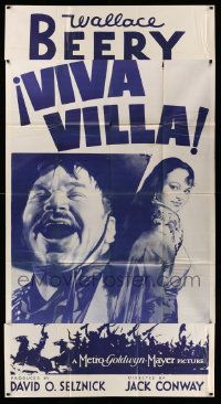 1b961 VIVA VILLA 3sh R49 great c/u of laughing Wallace Beery as Pancho + sexy Fay Wray!