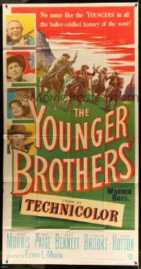 1b995 YOUNGER BROTHERS 3sh '49 outlaw brothers Wayne Morris, Bruce Bennett & Robert Hutton!