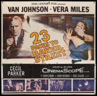 1b066 23 PACES TO BAKER STREET 6sh '56 artwork of Van Johnson with phone & scared Vera Miles!