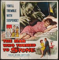 1b096 MAN WHO TURNED TO STONE 6sh '57 Victor Jory practices unholy medicine, cool sexy horror art!