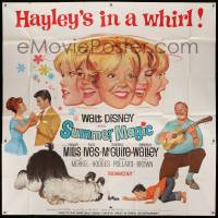 1b106 SUMMER MAGIC 6sh '63 artwork of the many faces of Hayley Mills, Burl Ives, shaggy dog!