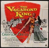 1b110 VAGABOND KING 6sh '56 Michael Curtiz, art of pretty Kathryn Grayson & Oreste w/ sword!