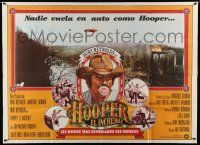 1b265 HOOPER Argentinean 43x59 '78 great art of stunt man Burt Reynolds, car jumping ravine!