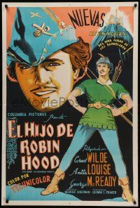1b277 BANDIT OF SHERWOOD FOREST Argentinean '45 cool art of Cornel Wilde as the son of Robin Hood!