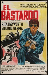1b278 BASTARD Argentinean '68 art of Rita Hayworth & Giuliano Gemma with machine gun!