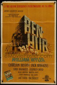 1b281 BEN-HUR Argentinean '60 Charlton Heston, William Wyler classic religious epic, chariot art!