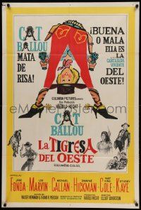 1b294 CAT BALLOU Argentinean '66 classic sexy cowgirl Jane Fonda, Lee Marvin, great artwork!
